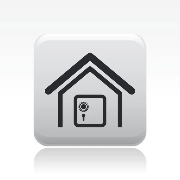 Ilustración vectorial de un icono único moderno que representa una caja fuerte en una casa — Vector de stock