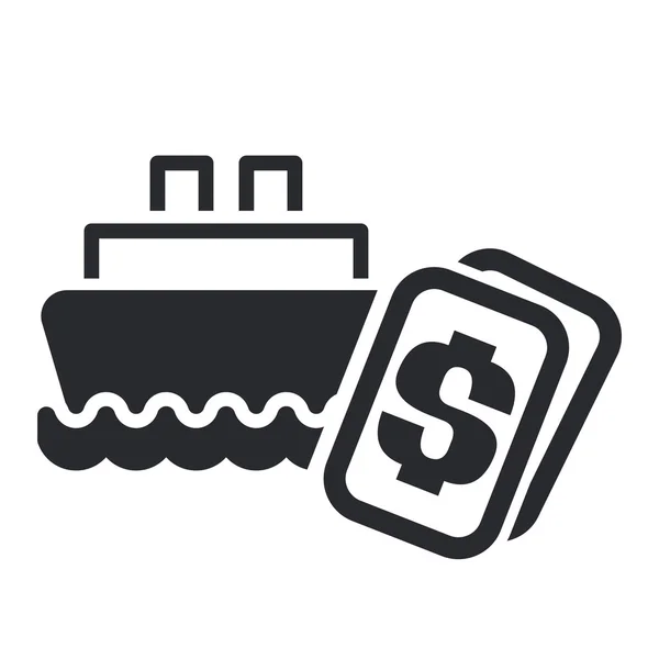Ilustración vectorial del icono de coste del barco — Vector de stock