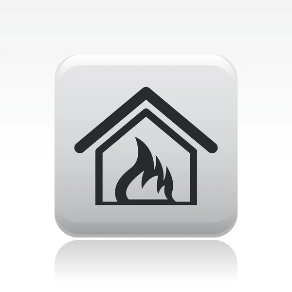 Single isolated icon of house burning — Stock Vector