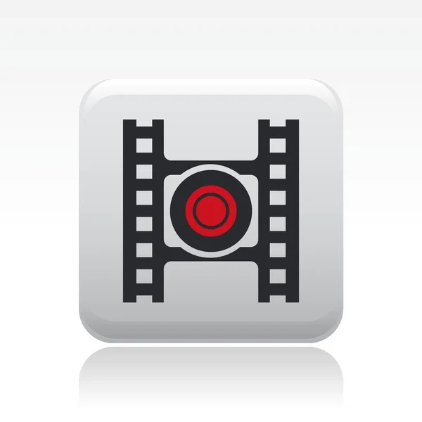 Grabación de vídeo icono único — Vector de stock