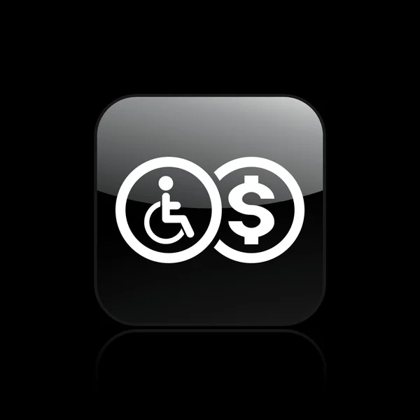 Handikapp ersättning ikonen — Stock vektor