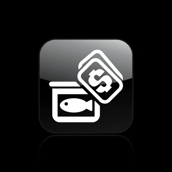 Ilustração vetorial do ícone de peixe de mercado isolado — Vetor de Stock