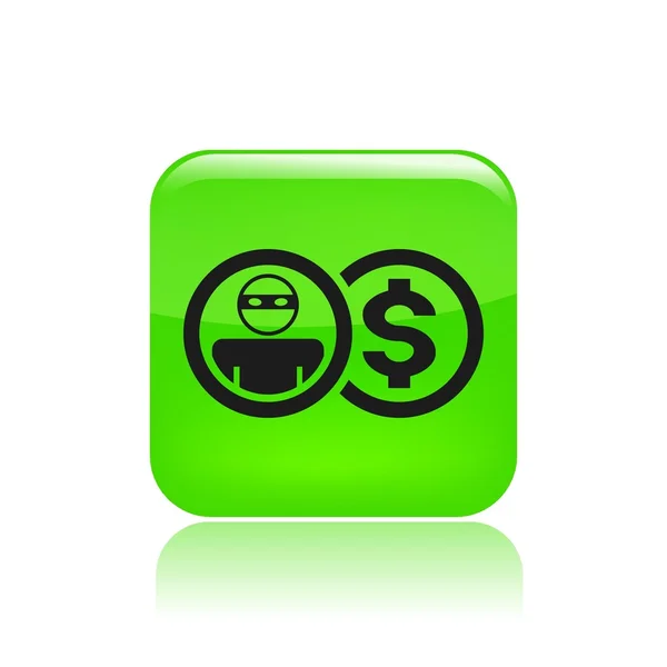 Illustrazione vettoriale dell'icona del denaro ladro isolato — Vettoriale Stock