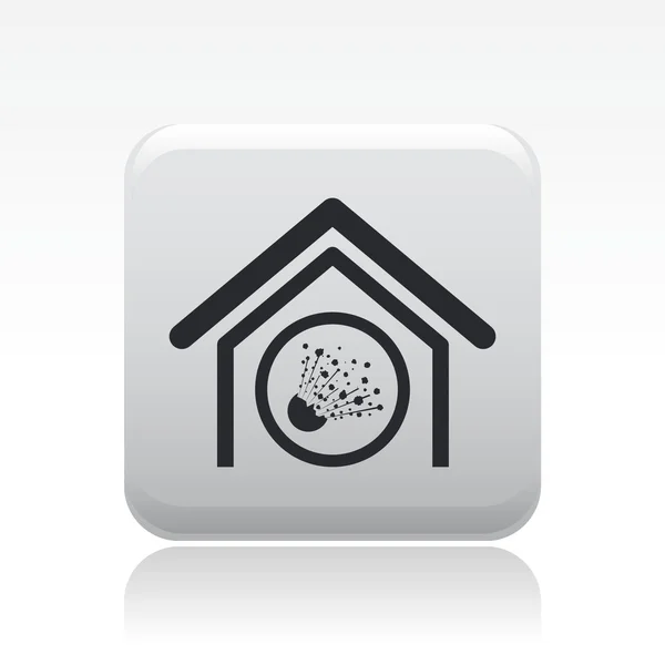 Illustration vectorielle de l'icône isolée de la maison explosive — Image vectorielle