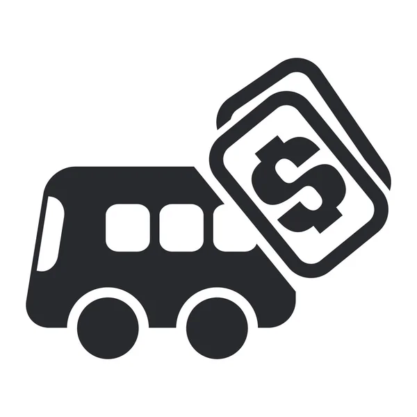 Ilustración vectorial del icono de costo de autobús aislado — Archivo Imágenes Vectoriales