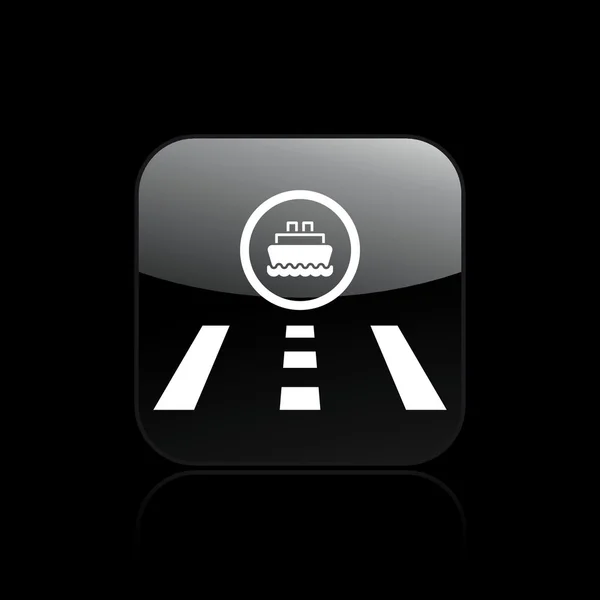 Illustration vectorielle d'une seule icône de route isolée vers port — Image vectorielle