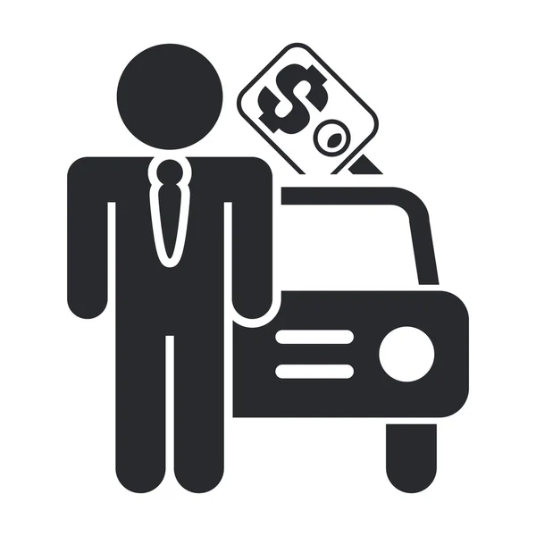 Ilustração vetorial do ícone de venda de carro isolado —  Vetores de Stock