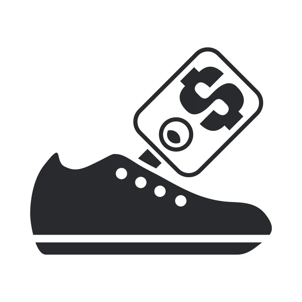 Vector illustration of single isolated shoe price icon — Stock Vector