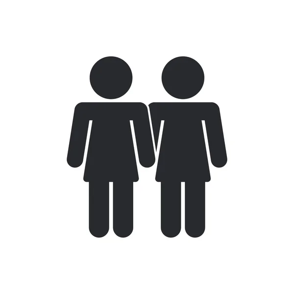 Illustration vectorielle de l'icône lesbienne isolée — Image vectorielle