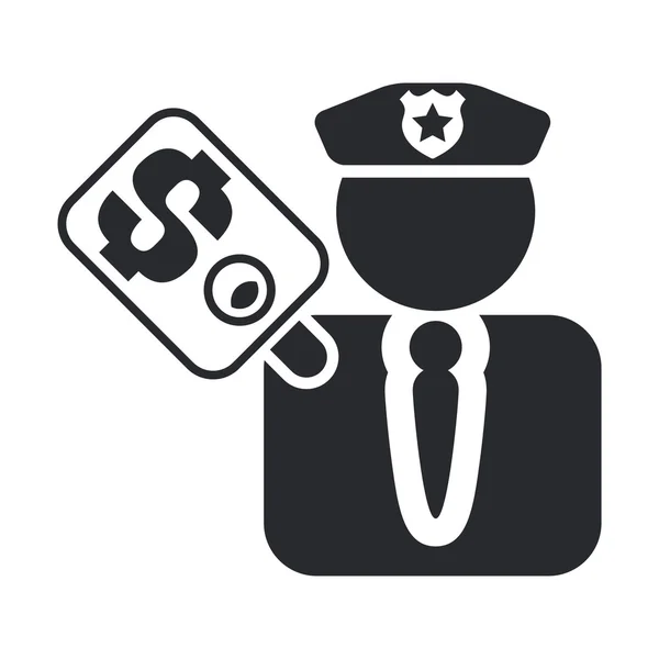 Ilustración vectorial único icono de corrupción policial aislado — Archivo Imágenes Vectoriales