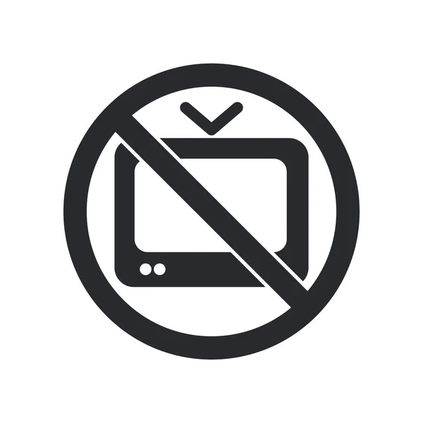 Ilustração vetorial do ícone isolado da TV proibida — Vetor de Stock