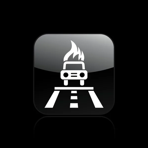 Vector illustration of single car burning icon — Stock Vector