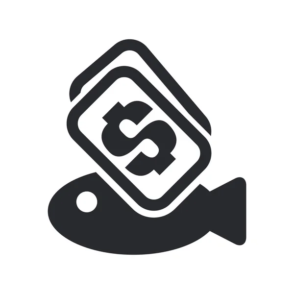 Vektorové ilustrace izolované ryb cena ikony — Stockový vektor