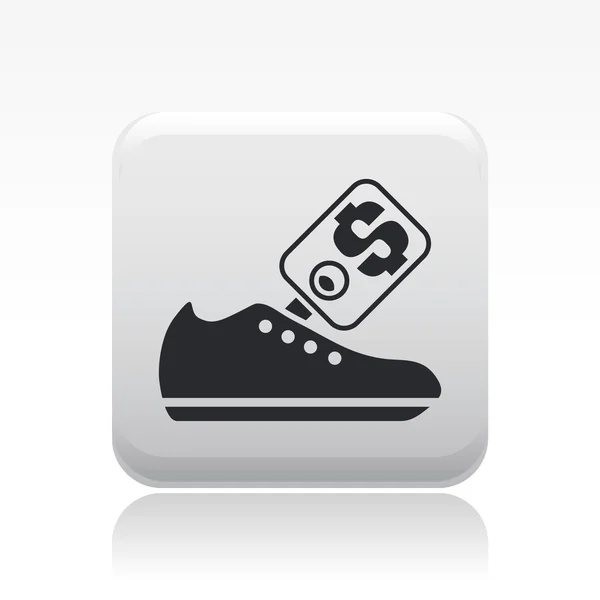 Illustration vectorielle de l'icône du prix d'une chaussure — Image vectorielle