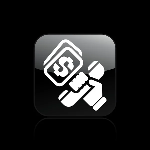 Ilustracja wektorowa ikona na białym tle telefon koszt — Wektor stockowy