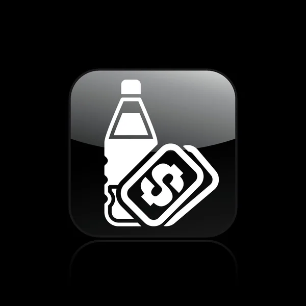 Vector illustration of single bottle price icon — Stock Vector