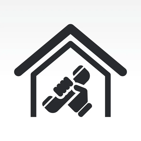 Ilustración vectorial del icono aislado del teléfono doméstico — Vector de stock