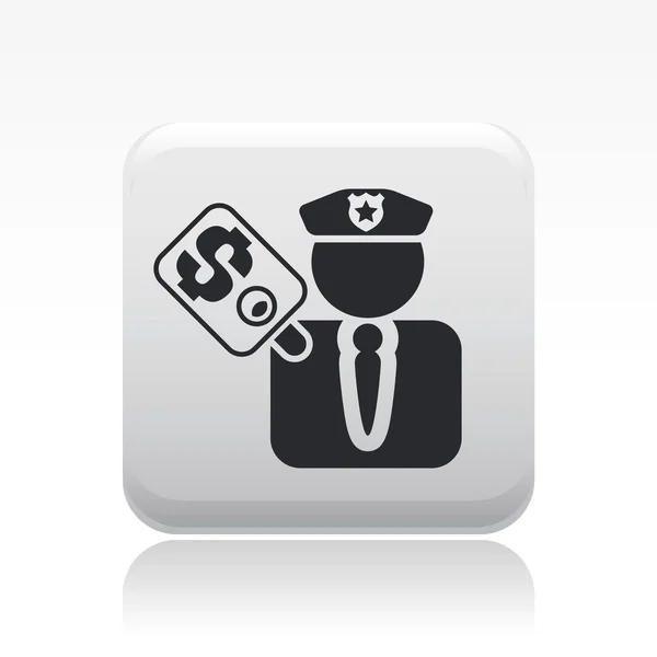 Vector illustration of single cop corruption icon — Stock Vector