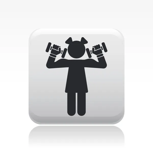 Vector illustration of single female gym icon — Stock Vector