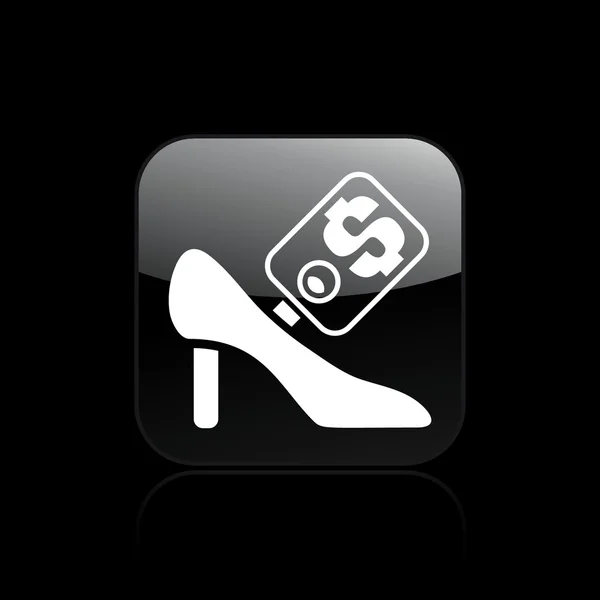 Vector illustration of female shoe sale icon — Stock Vector