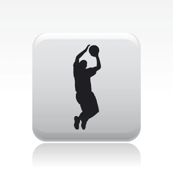 Vector illustration of single basketball player icon — Stock Vector