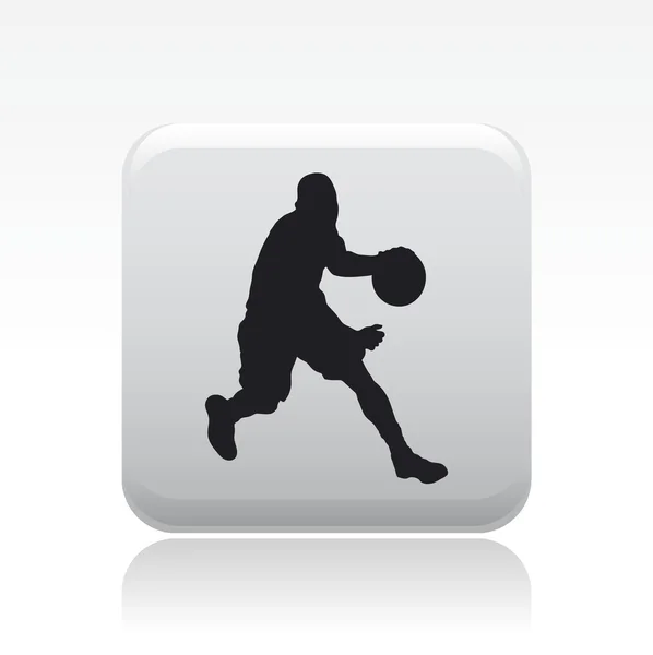 Illustrazione vettoriale dell'icona del giocatore di basket singolo — Vettoriale Stock