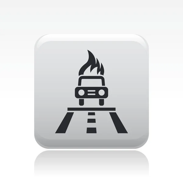 stock vector Vector illustration of single isolated car burning icon