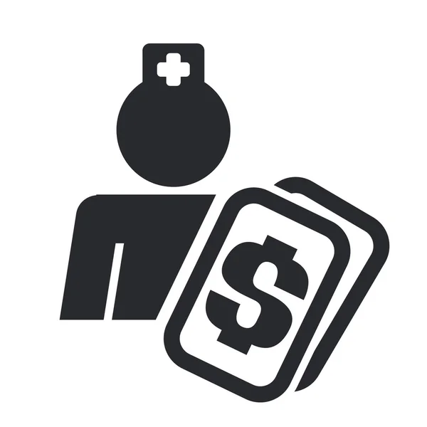 Illustration vectorielle de l'icône du coût médical isolé — Image vectorielle