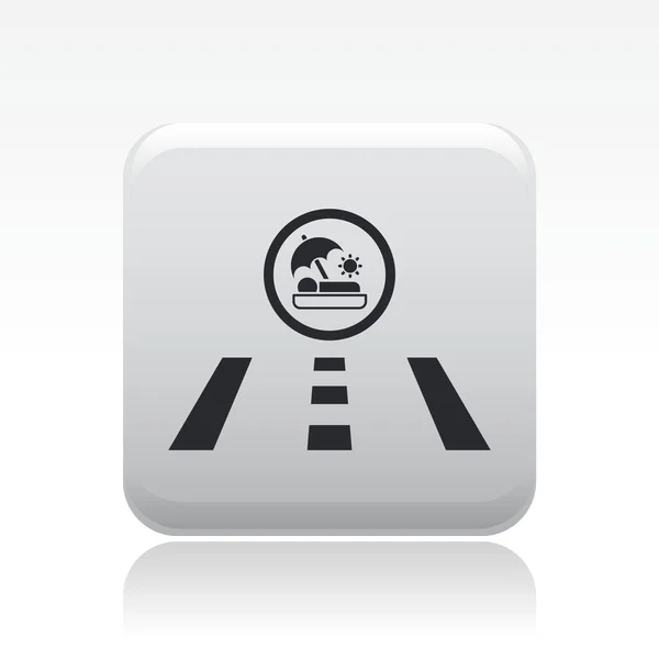 Illustration vectorielle de l'icône unique route de vacances — Image vectorielle
