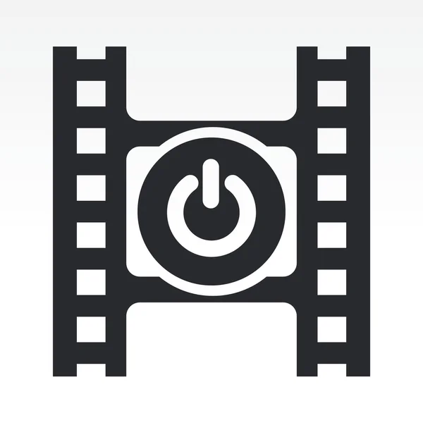 Ilustración vectorial del icono aislado del reproductor de vídeo — Vector de stock