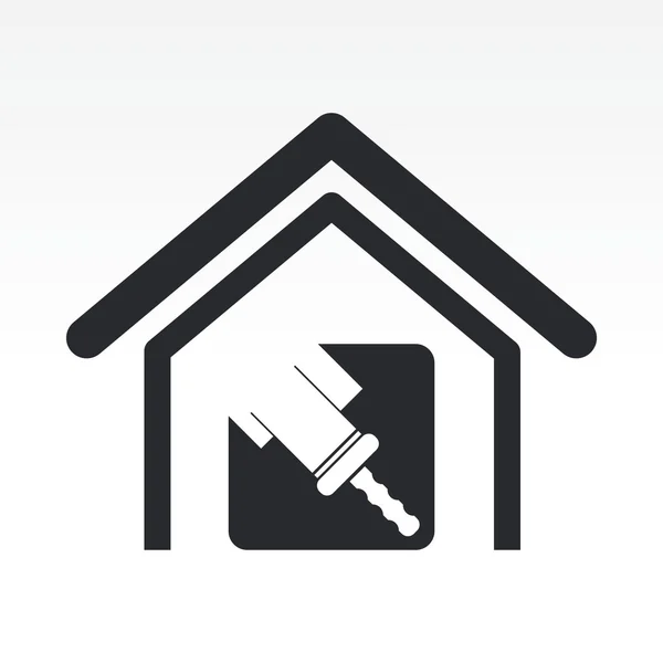 Vectorillustratie van geïsoleerd huis verf pictogram — Stockvector