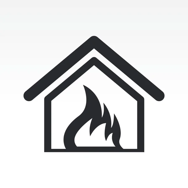 Illustrazione vettoriale dell'icona domestica bruciata isolata — Vettoriale Stock