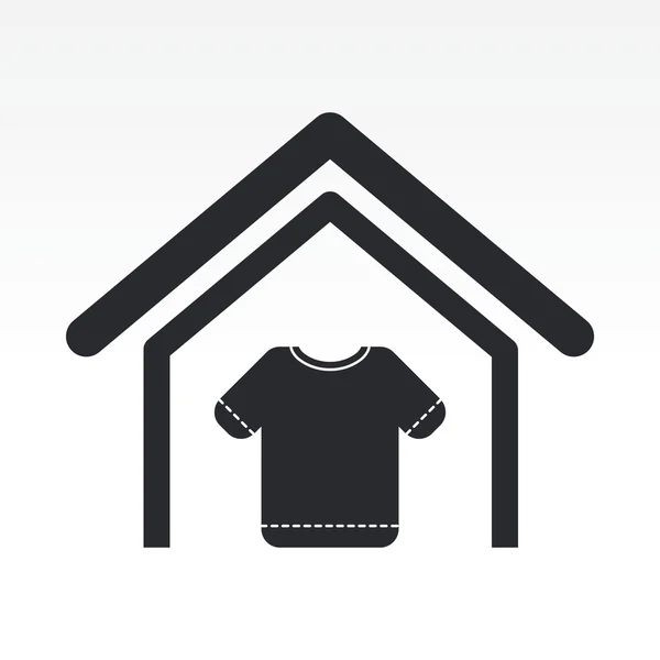Vektor illustration av isolerade kläder butik ikonen — Stock vektor