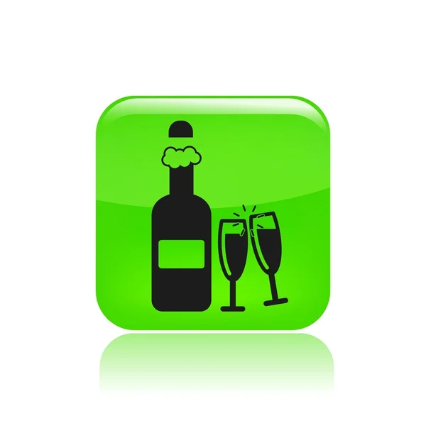 Ilustración vectorial del icono de partido de botella única — Vector de stock