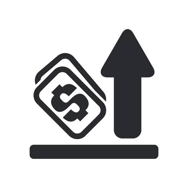 Ilustração vetorial do ícone de dinheiro de aumento isolado — Vetor de Stock