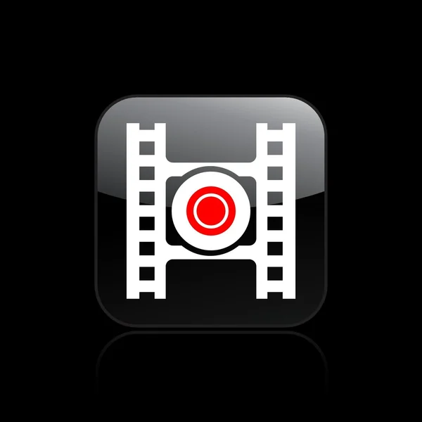 Vector illustration of single video recording icon — Stock Vector