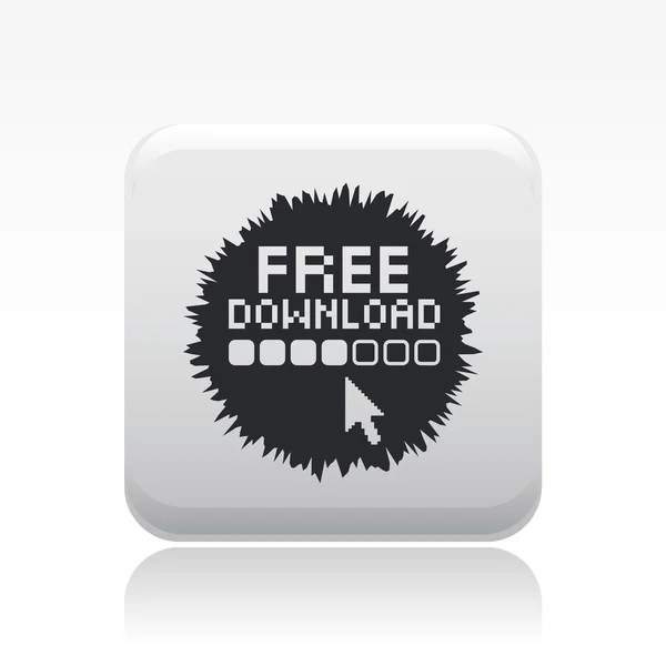 Ilustração vetorial do ícone de download gratuito único — Vetor de Stock
