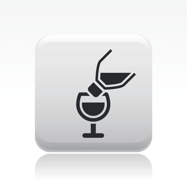 Illustrazione vettoriale dell'icona del vino single pour — Vettoriale Stock