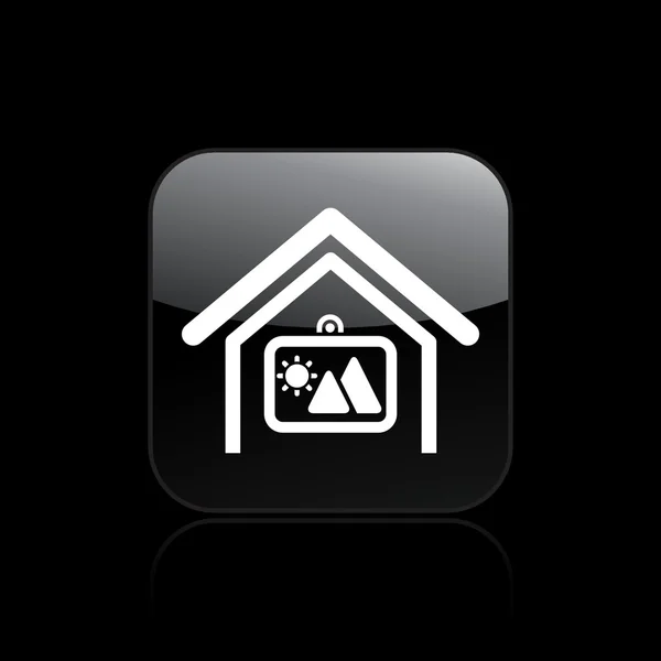 Ilustração vetorial do ícone quadrado de casa única — Vetor de Stock