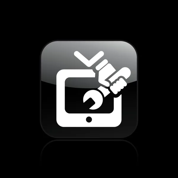 Ilustração vetorial do ícone de reparo de tv única — Vetor de Stock