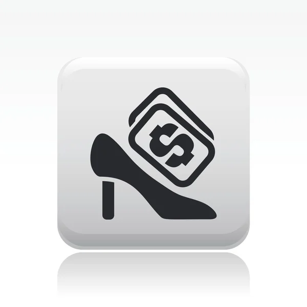 Vector illustration of single shoe cost icon — Stock Vector