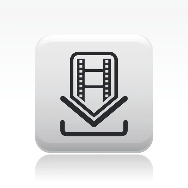 Vektor-Illustration der einzelnen Download-Film-Ikone — Stockvektor