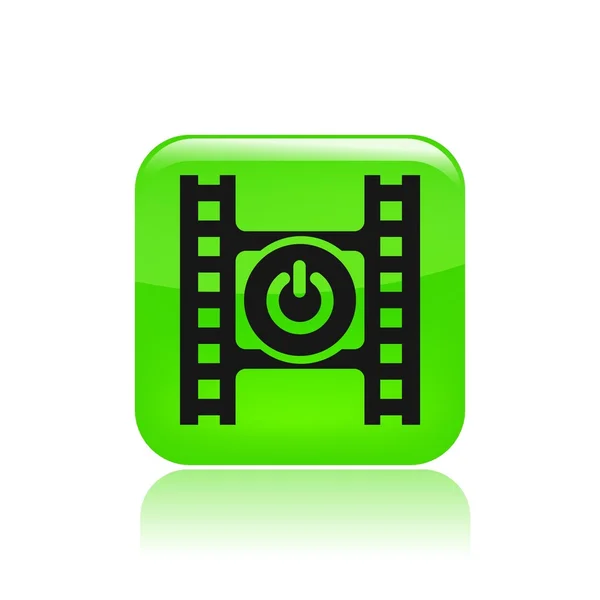 Vector illustration of single video player icon — Stock Vector
