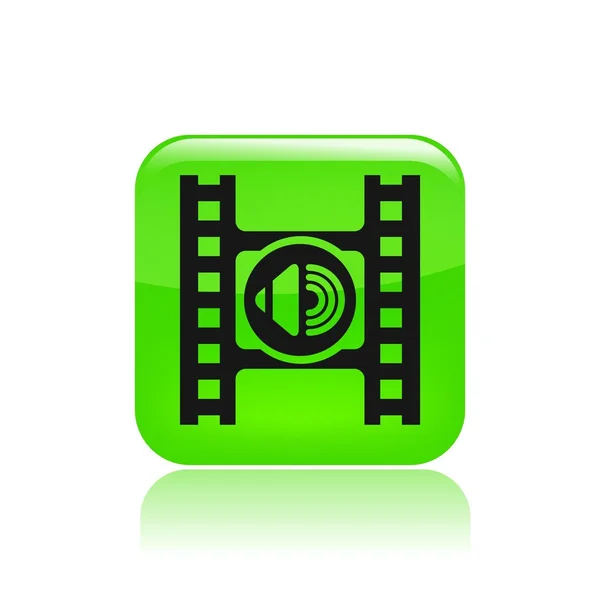 Illustrazione vettoriale dell'icona del singolo lettore video — Vettoriale Stock
