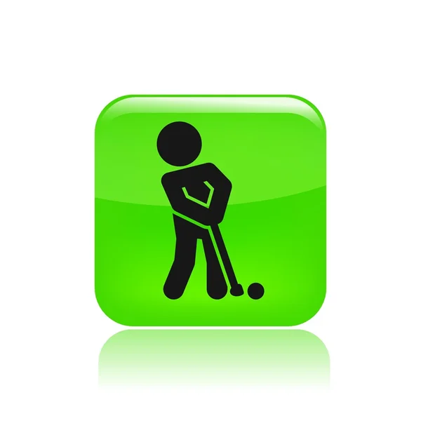 Illustrazione vettoriale dell'icona del golf singolo — Vettoriale Stock