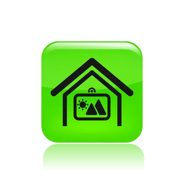 Vector illustration of single home picture icon — Stock Vector