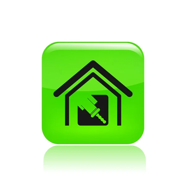 Vector illustration of single paint house icon — Stock Vector
