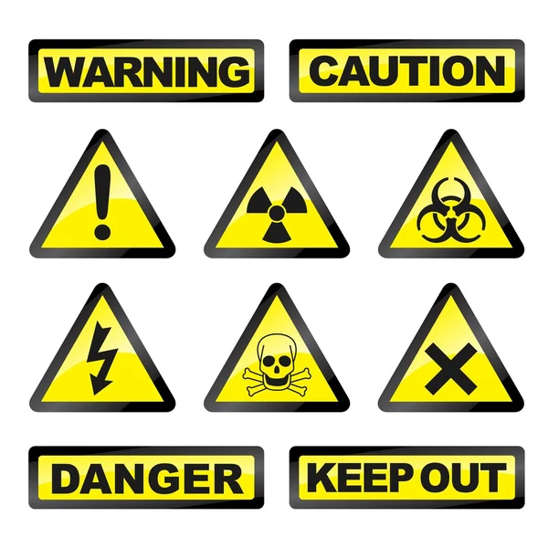 Vector illustration of danger industry icons — Stock Vector