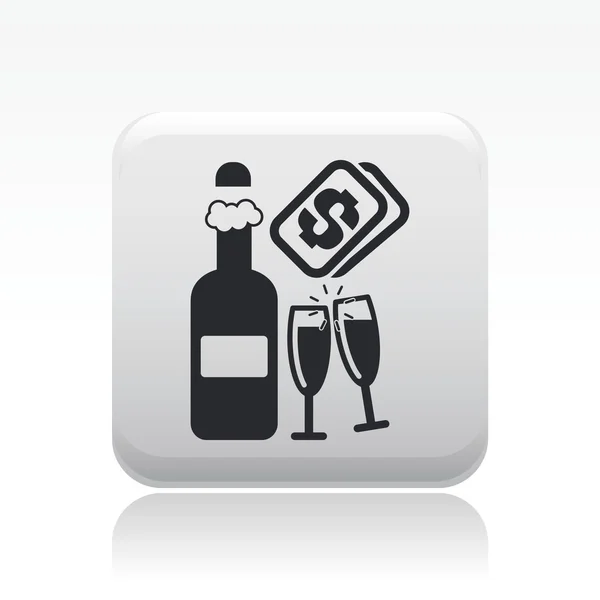 Illustration vectorielle d'une seule icône champagne — Image vectorielle