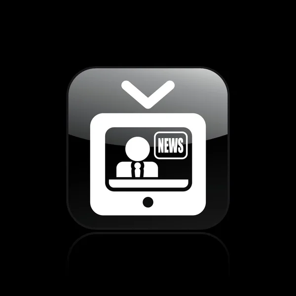 Illustration vectorielle d'une seule icône de nouvelles TV — Image vectorielle